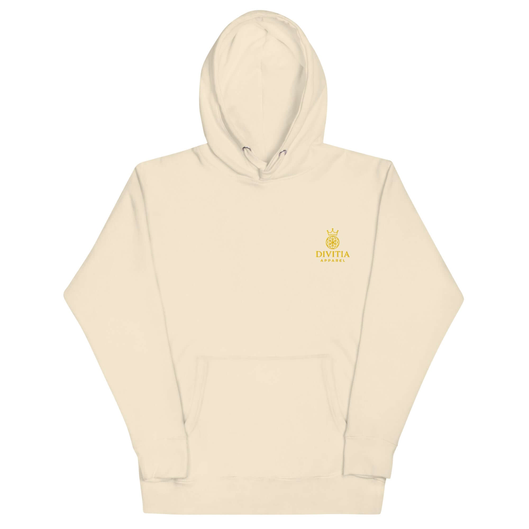 Hoodie Divitia unisex streetwear D&A with comfort-fitted hood and front pocket, premium quality, 100% cotton face, stylish urban design